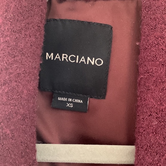Marciano (Guess) Women’s oversized maroon wool blend tie-waist coat in XS - Picture 3 of 8